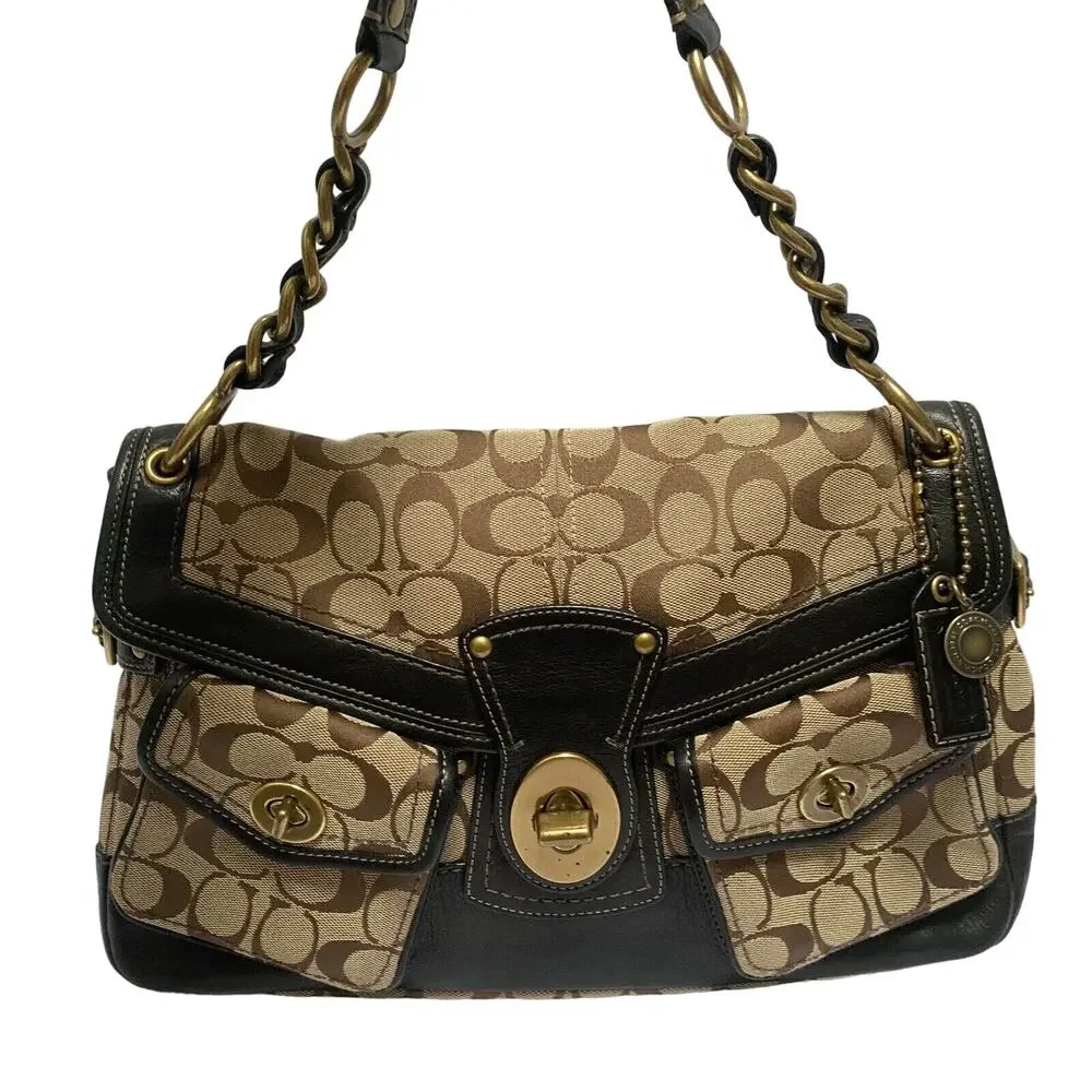 Coach | Bags | Coach Legacy Khakibrown Signature Turn Lock Pockets Coach | Bags | Coach Legacy Khakibrown Signature Turn Lock Pockets